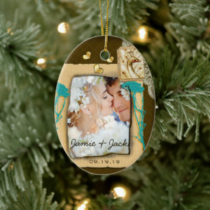 Personalised Vintage Photo Collage Ceramic Tree Decoration