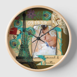 Personalised Vintage Photo Collage Clock