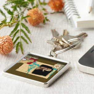 Personalised Vintage Photo Collage Key Ring