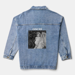 Personalised Vintage Photo Year Custom birthday Denim Jacket