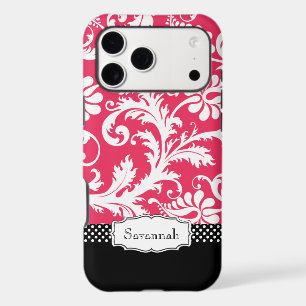 Personalised Vintage Pink and Black Damask