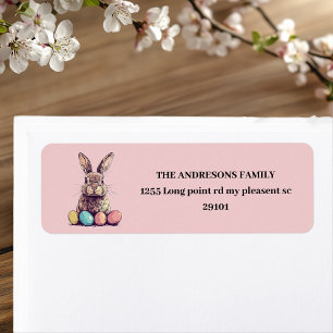 Personalised Vintage Pink Bunny & Egg Easter 