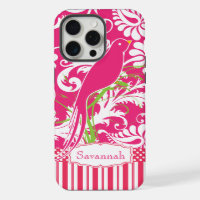 Personalised Vintage Pink Damask Love Bird