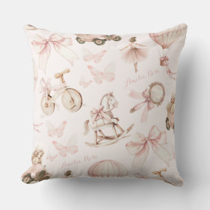 Personalised Vintage Pink Nursery Cushion