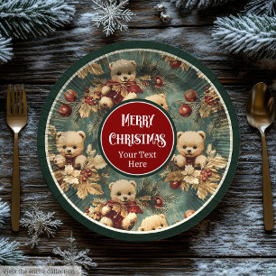 Personalised vintage plates in deep green style