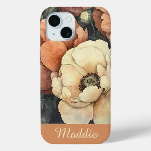 Personalised Vintage Pretty Blush Pink Floral iPhone 15 Case