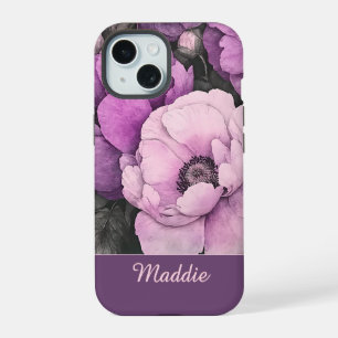 Personalised Vintage Pretty Peony Floral Case