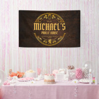 Personalised Vintage Pub Sign Vinyl Banner