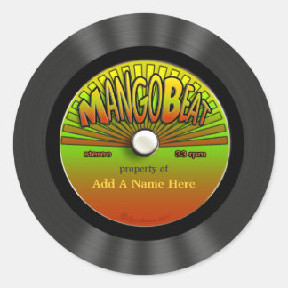 Personalised Vintage Reggae Vinyl Record Classic Round Sticker