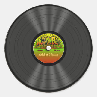 Personalised Vintage Reggae Vinyl Record Stickers