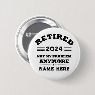 Personalised vintage retirement 6 cm round badge