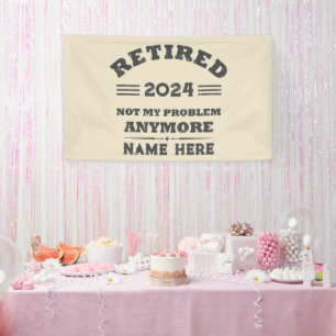 Personalised vintage retirement  banner