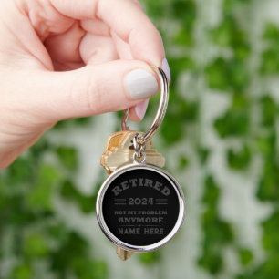 Personalised vintage retirement  key ring