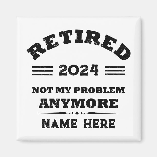 Personalised vintage retirement magnet (Front)