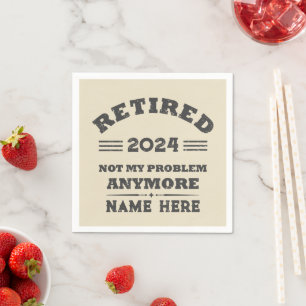 Personalised vintage retirement party napkin