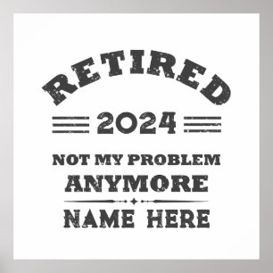 Personalised vintage retirement  poster