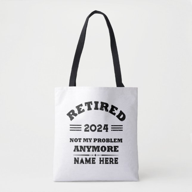 Personalised vintage retirement tote bag (Front)