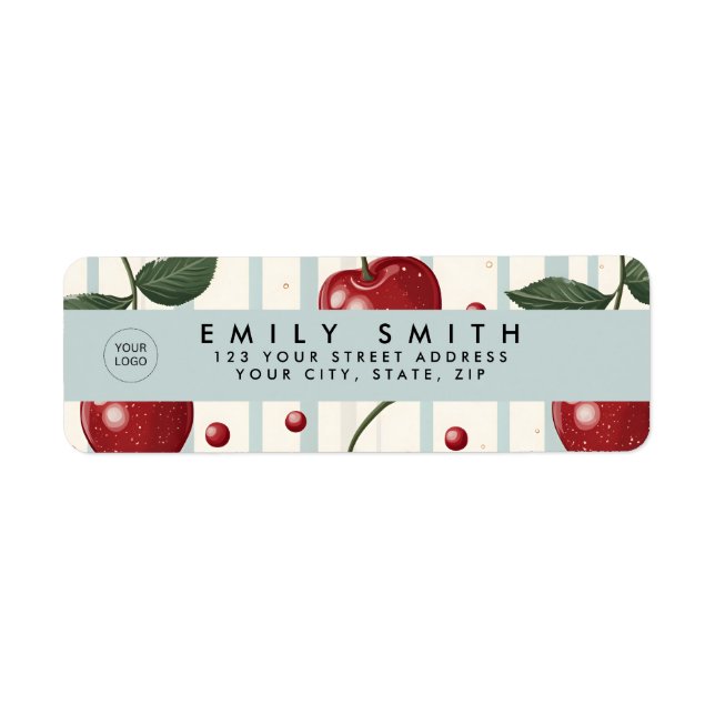 Personalised Vintage Retro Red Cherry Pattern (Front)