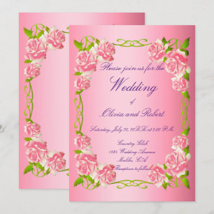 Personalised vintage romantic roses invitation