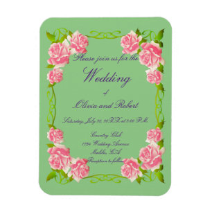 Personalised vintage romantic roses magnet
