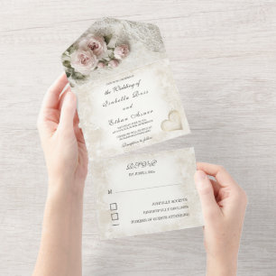 Personalised Vintage RSVP postcard Invitation