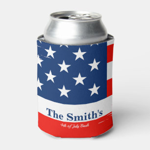 Personalised Vintage Rustic American Flag Can Cool Cooler