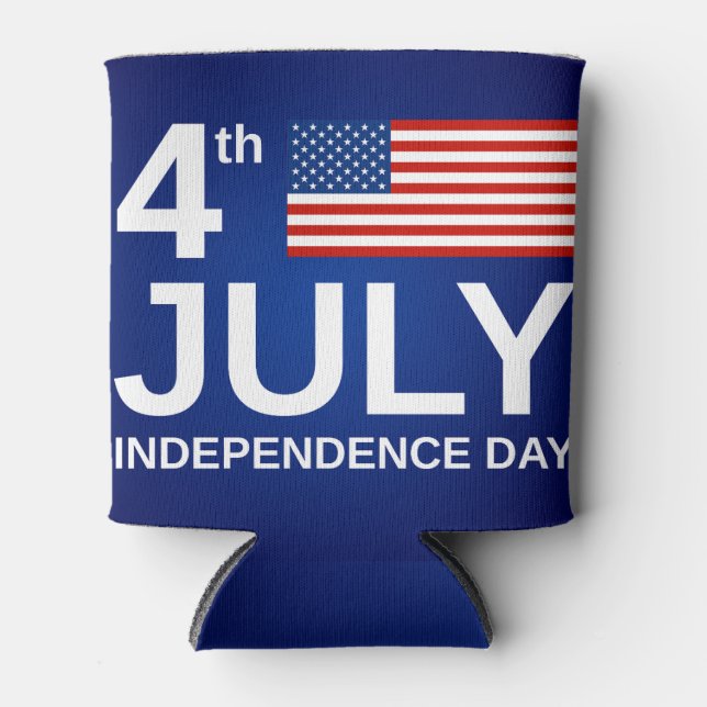 Personalised Vintage Rustic American Flag Can Cool Cooler (Front)