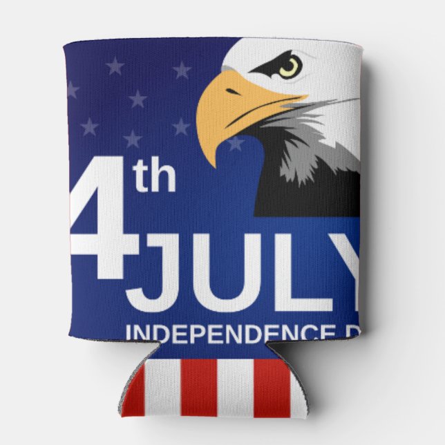 Personalised Vintage Rustic American Flag Can Cool Cooler (Back)