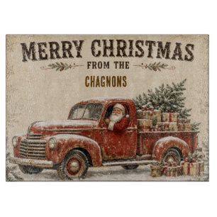 Personalised Vintage Santa Christmas Cutting Board