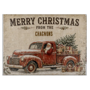Personalised Vintage Santa Christmas Cutting Board