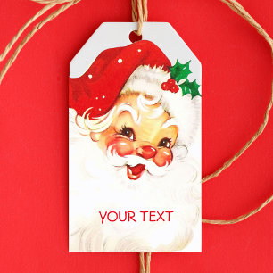 Personalised vintage Santa Claus Christmas holiday Gift Tags