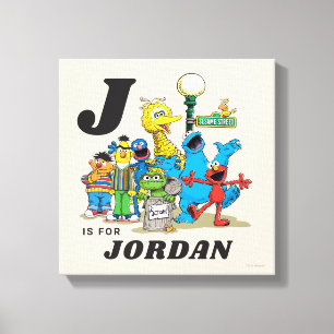 Personalised Vintage Sesame Street Pals Canvas Print