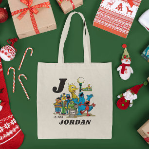 Personalised Vintage Sesame Street Pals Tote Bag