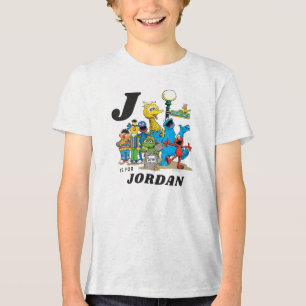 Personalised Vintage Sesame Street Pals Tri-Blend Shirt