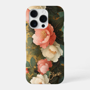Personalised Vintage Shabby Chic Pastel Pink Peony iPhone 16 Pro Case