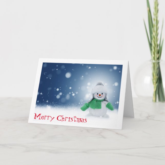 Personalised Vintage Snowman Christmas Card (Front)