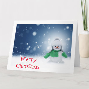 Personalised Vintage Snowman Christmas Card