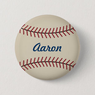 Personalised Vintage Sports Baseball Button 