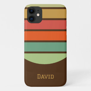 Personalised Vintage Stripes iPhone 11 Case