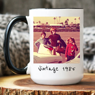 Personalised Vintage Style Custom Photo Mum Dad Coffee Mug