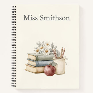 Personalised Vintage Teacher Notebook