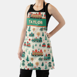 Personalised Vintage Train Christmas Apron