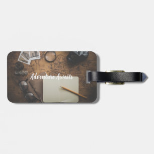 Personalised Vintage Travel Adventure luggage tag