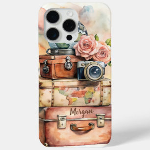 Personalised Vintage Travel Illustration iPhone 15 Pro Max Case