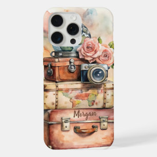 Personalised Vintage Travel Illustration iPhone 15 Pro Max Case