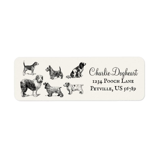Personalised Vintage Victorian Various Dog Breeds (Front)