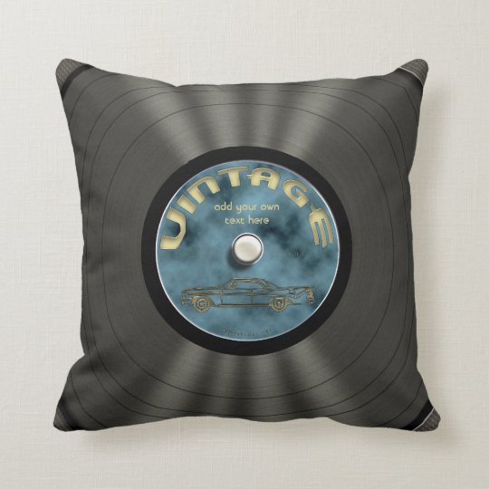 Personalised Vintage Vinyl Record Cushion Zazzle.co.uk