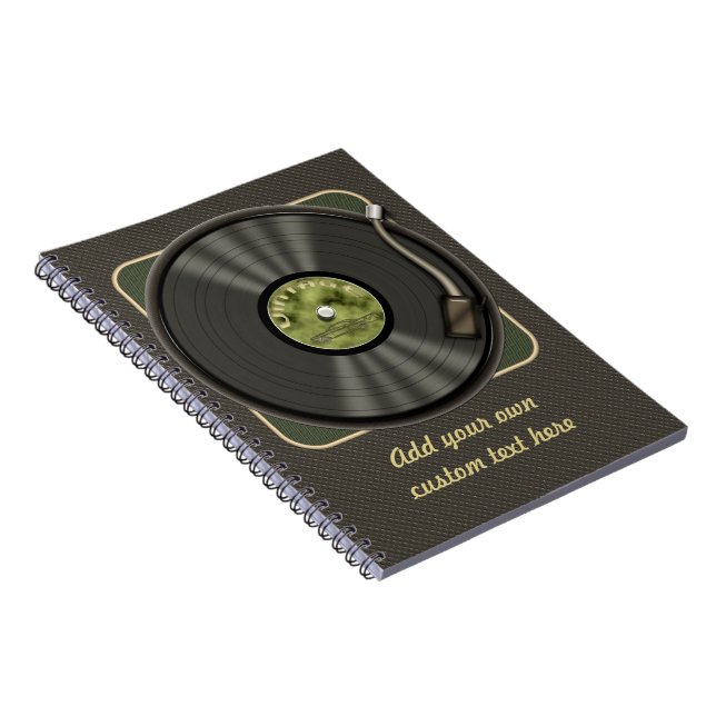 Personalised Vintage Vinyl Record Notebook (Right Side)