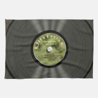 Personalised Vintage Vinyl Record Tea Towel