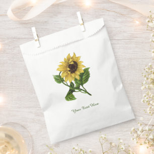 Personalised Vintage Yellow Sunflower Favour Bags